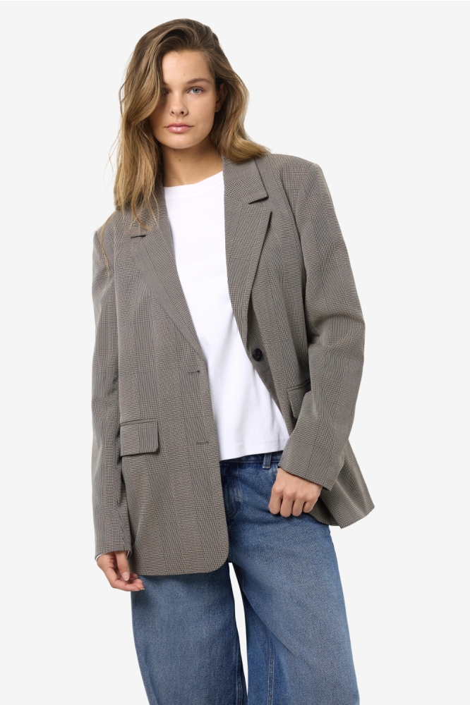 NMWERA CHECK BLAZER FWD 27035182 Toasted Coconut/WINDSOR WINE